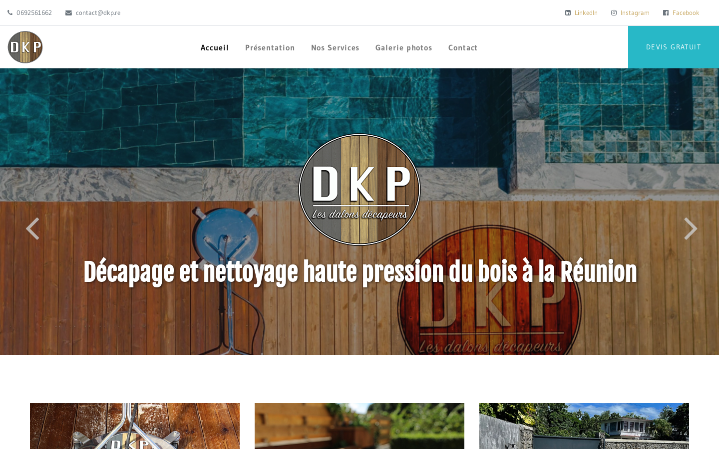 Screenshot du site web